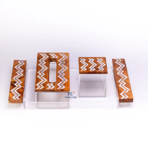 Bandeja de pañuelos con perlas hechas a mano, caja de té - Product Image 2