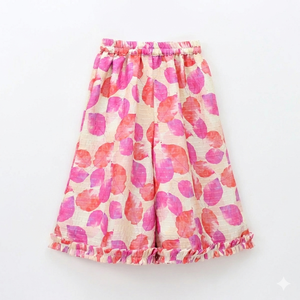 Ensemble Kurta Palazzo pour filles Shoryam Fashion, imprimé numérique rose, entièrement cousu, vêtements ethniques pour enfants, style indien pakistanais, fête d'été - Product Image 3