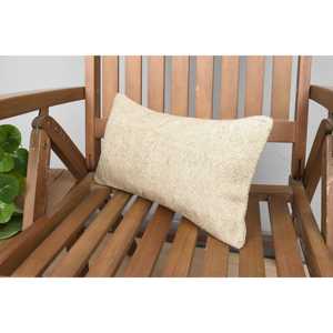 Beige 8x16 pouces luxe turc Kilim laine oreiller moelleux Vintage motif tissé Accent oreiller décoratif pour literie Portable - Product Image 3