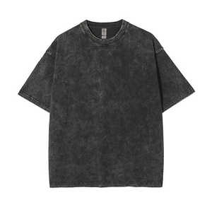 T-shirt élégant Acidwash pour hommes confortable 100% coton Design unique Durable léger pour une tenue de tous les jours décontractée - Product Image 5