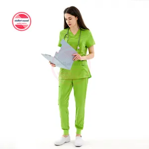 Frauen Krankens ch wester Uniform | V-Ausschnitt Kurzarm Pflege Peelings für Krankenhaus Frauen | Benutzer definierte 2-teilige Uniform für Lady Nurse