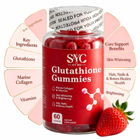 Gummies OEM au Glutathion et Collagène Marin pour Éclaircissement de la Peau, 60 unités, Sans Sucre, Marque Privée, Vente en Gros