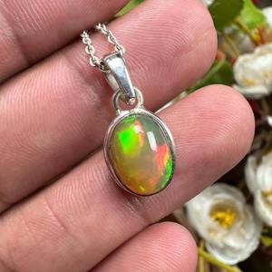 Classique Pendentif Bijoux Pour Femmes Argent Boho Style Bijoux 925 En Argent Sterling Opale Gemme À La Main Pendentif Cadeau Pour Femme - Product Image 3