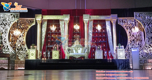 เวทีงานแต่งงานสีทองสุดหรูพร้อมกรอบด้านหลังเวทีงานแต่งงานใหม่ล่าสุดพร้อมแผง Paisley - Product Image 6