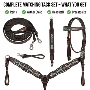 Harnais et collier de poitrail en cuir de vache véritable, fabrication artisanale, qualité western, meilleur produit pour cheval, cowboy, vente chaude - Product Image 5