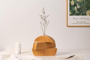 Hot on <b>Sale</b> Modern Home and Office Tabletop Supply Wooden <b>Flower</b> Decorative <b>Vase</b> Available From Indian Supplier - Product Image 3