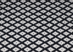 Sur Mesure Moderne Géométrique Diamant Motif Réversible Épais Tissé À La Main Noir Ivoire Coton Tapis Vivre Maison Voyage Camping - Product Image 2