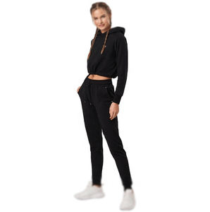 Offre Spéciale vêtements de fitness femmes haut pull à capuche haut court à capuche avec cordon de serrage sweats à capuche et sweat-shirts pour femmes - Product Image 5