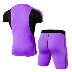 Ensemble de rashguard de compression MMA pour hommes - Logo frontal extensible en spandex/polyester, séchage rapide et respirant - Product Image 4