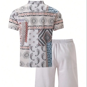 Conjunto Deportivo de Verano para Hombre, Estilo Casual a la Moda, con Pantalones Cortos Delgados y Traje Deportivo, Nuevo Estampado, Tejido de Punto - Product Image 3