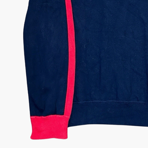 <b>Men's</b> Navy Sweatshirt With Striped Sleeves Crew Neck Cotton Balended Casual Basics Top <b>For</b> <b>Men</b> - Product Image 4