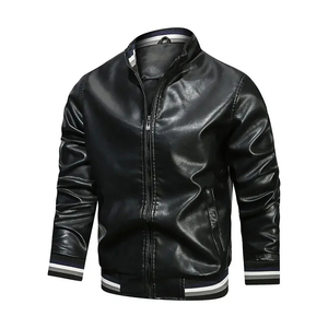 OEM Custom Demand Men's Real Lamb <b>Skin</b> Leather Jackets New Bomber Jacket Cozy Stand Collar Puffer Jacket for Outdoor Wear - Product Image 4