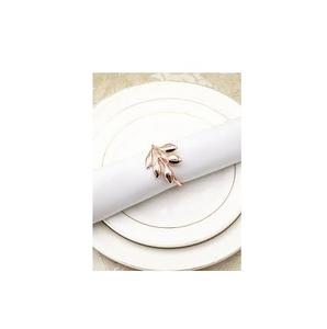Anillo de aluminio antiguo con diseño de hoja para servilletas, decoración de mesa, aspecto atractivo, embalaje personalizado, precio de fábrica - Product Image 4