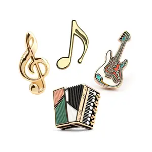 custom enamel pins/ musical instrument metal pin badge/ custom music lapel pins