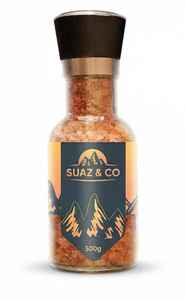 Sel rose de l'Himalaya dans un grand moulin en verre réglable, 500g, shaker rechargeable pour les assaisonnements de cuisine - Product Image 2