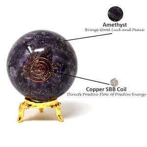 Sphère de cristal d'orgonite en sélénite blanche naturelle au prix de gros Outil de méditation de guérison spirituelle et générateur d'énergie en vente - Product Image 4