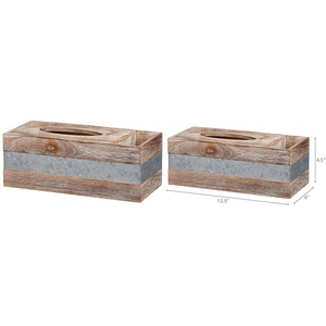 Boîte à mouchoirs en bois blanc, rectangulaire, faite à la main, housse, vente en gros, économique - Product Image 4