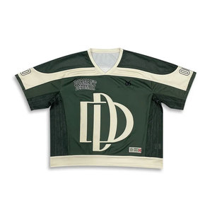 Maillot de football américain personnalisé à la mode Streetwear à manches courtes en maille et col en V avec broderie et logo de sublimation - Product Image 2