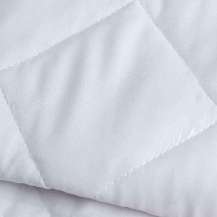 100% Microfiber Quilted Mattress Pad White Standard Twin Size Knitted Bed Mat for Home Use Fitted for Twin Beds