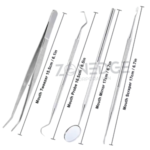 Kit de nettoyage de haute qualité dentaire, 4 pièces Instruments chirurgicaux dentaires manuels outils en acier inoxydable ensemble de dents, instruments chirurgicaux, - Product Image 4