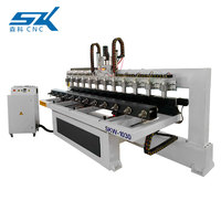 Machine de fraisage rotative CNC à bois à plusieurs broches, 6 têtes, 12 têtes, cylindrique, gravure