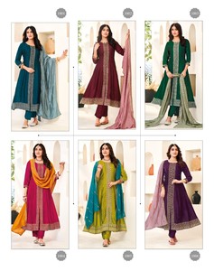 Vêtements indiens et pakistanais en soie VICHITRA avec travaux de broderie comprenant un ensemble Dupatta Inner Kurta - Product Image 6