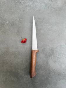 Cuchillo de filetear hecho a mano con hoja de acero de Damasco y mango de madera, cuchillo para exteriores - Product Image 5