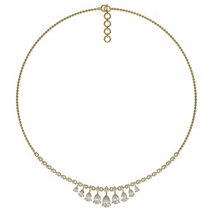 5.62 Ct <b>Tennis</b> <b>Necklace</b> with Elegant White Lab Grown 14Kt Gold Half <b>Tennis</b> Design Elegant Diamond IGI Certified Unisex Jewellery - Product Image 6