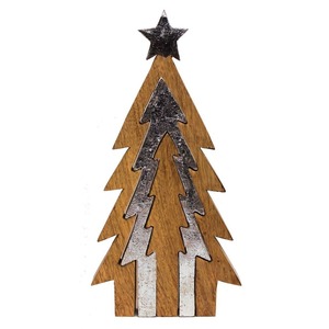 Ornement de sapin de Noël contemporain en métal Décor de table de vacances élégant Salon Bureau Célébration festive - Product Image 1