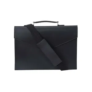 Stylish Black Laptop <b>Bag</b> with Metal Closure and Detachable Strap - Product Image 1
