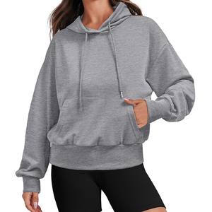 Sudadera Informal de Invierno para Mujer, de Algodón, Lisa, con Capucha, Diseño Holgado - Product Image 2