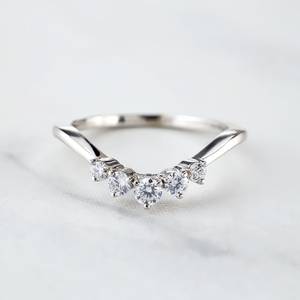 แหวนเงินแท้14K สีทอง925เรียงซ้อนกัน CZ แบบโค้งเพิ่มความยาวสำหรับงานหมั้นวงดนตรีของขวัญครบรอบสำหรับเธอ - Product Image 2