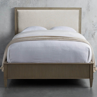 Lujosa cama tapizada moderna, de madera maciza Material, cama residencial tamaño King, muebles de cama para el hogar