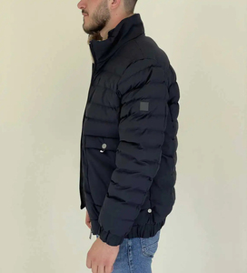 Custom Apparels OEM Men's puffer <b>jacket</b> ,<b>Varsity</b> <b>Jacket</b> Button Winter Casual for Spring <b>Plain</b> Dyed Woven Fabric Zipper <b>jacket</b> - Product Image 2