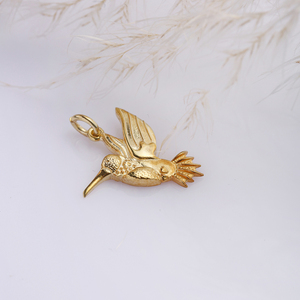 Colibrí diseño de símbolo liso Plata de Ley 925 venta al por Mayor turco hecho a mano colgante liso encanto joyería fina - Product Image 4