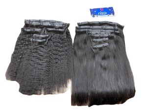 Extension de cheveux humains péruviens, lisses, bouclés, ondulés, vierges, de haute qualité, avec Clip, vente en gros - Product Image 3