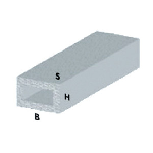 Profilo Argento H.200 Cm Tubo Rettangolare 20x10x1 Mm - Product Image 1