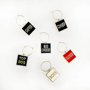 Words Label Wine Glass Decoration Wine Glass Charms Set