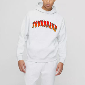 Fait sur mesure grande taille 100% coton hommes solide blanc couleur surdimensionné tissu polaire coupe-vent pull à capuche écran personnalisé - Product Image 6