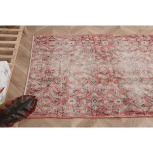 3.2x5 ft Turkish Rug, <b>Red</b> Abstract Vintage <b>Wool</b> Rug - Product Image 5