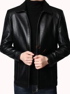 Veste en cuir unisexe pour la saison hivernale, logo personnalisé sur le devant, design chaud, conduite en plein air, col montant, broderie, taille OEM - Product Image 5