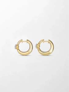 Boucles d'oreilles solitaires rondes en diamant de 1,11 carat G VS1, diamant de laboratoire en or jaune 14 carats, deux pierres, style statement. - Product Image 2