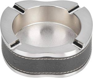 Solid Metal & Lather <b>Ashtray</b> with Table Ware Home Office Smoking Accessories Creative Customizable Living Room Trendy <b>Ashtray</b> - Product Image 4