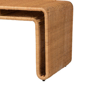 Banc d'appoint en bois massif miel rotin style bohème léger pliable rangement empilable pour entrée chambre bébés/enfants utilisation en entrepôt - Product Image 5