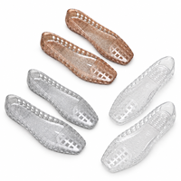 Sandales plates d'été à bout carré, couleur unie, décontractées, minimalistes, en PVC, à enfiler, fermées, à la mode, ajourées, pour la plage