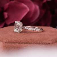 2.00CT DEF VS1 Radyant Kesim Laboratuvarda Yetiştirilmiş Elmas Nişan Düğün Yıldönümü Yüzüğü 14k Som Altın IGI Sertifikalı