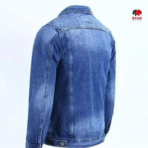 แจ็คเก็ตยีนส์ผู้ชายแบบซิป  ผ้าเดนิมลายนูน  แบบสวมใส่สบาย  แห้งเร็ว  สำหรับฤดูหนาว  ผลิตตามแบบ OEM - Product Image 3
