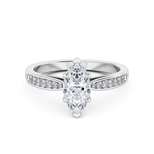 Bague Pavée en Diamant de Laboratoire Scintillant Taille Marquise, Or Massif 14K, Qualité F-VS2, Sertissage Pavé, Idéale pour Mariage, Fiançailles, Cérémonies et Soirées - Product Image 1