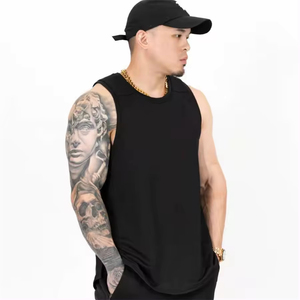 Débardeurs sans manches pour hommes, Muscle Fit couleur unie avec logo personnalisé à prix abordable 100% débardeur en coton pour hommes - Product Image 6