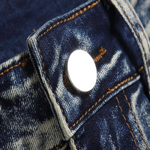 2025 New Blue Men's 100% Cotton Denim Eco-Friendly Casual Rugged Mid Waist Relaxed Fit Distressed Style <b>Shorts</b> - Product Image 4